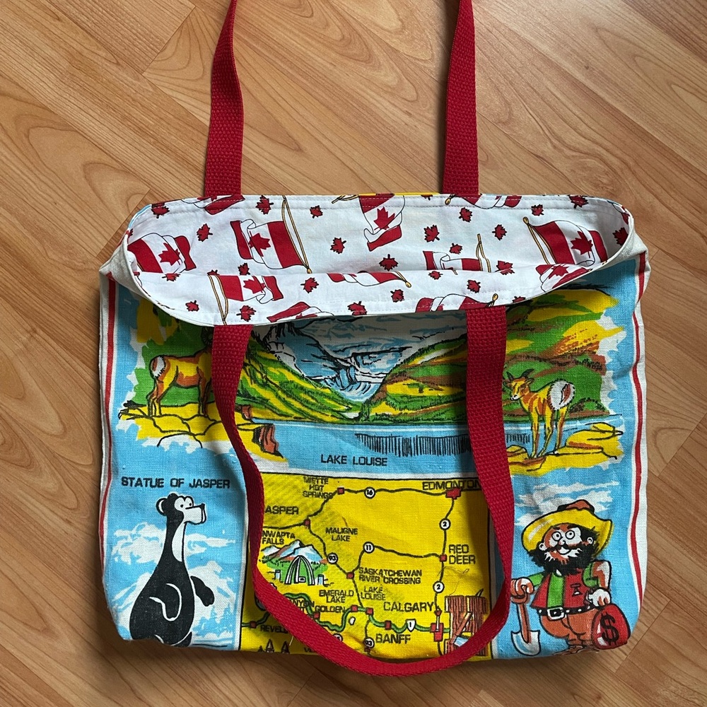 Handmade Vintage Upcycled Reversible Tote Bag - Picture 2 of 5